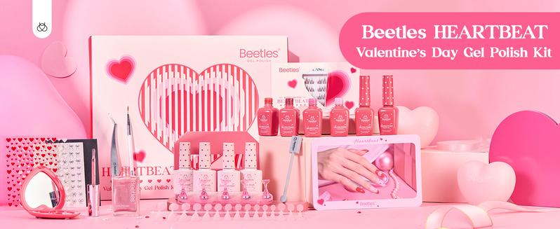 【Exclusive to TikTok】Beetles HEARTBEAT Gel Nail Polish Set,Glitter Pearl Gel Cat Eye diy salon nails at home gift Cosmetic Manicure Cutics Fall Nail Halloween Nail Black Friday Winter Nail Christmas Gift