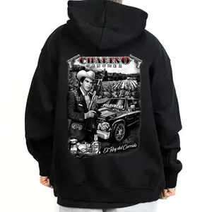 Unisex Chalino Sanchez Graphic Hoodie - Comfortable Long Sleeve Loose Basic Fabric Tops, Chicano Mexican Streetwear Outfit