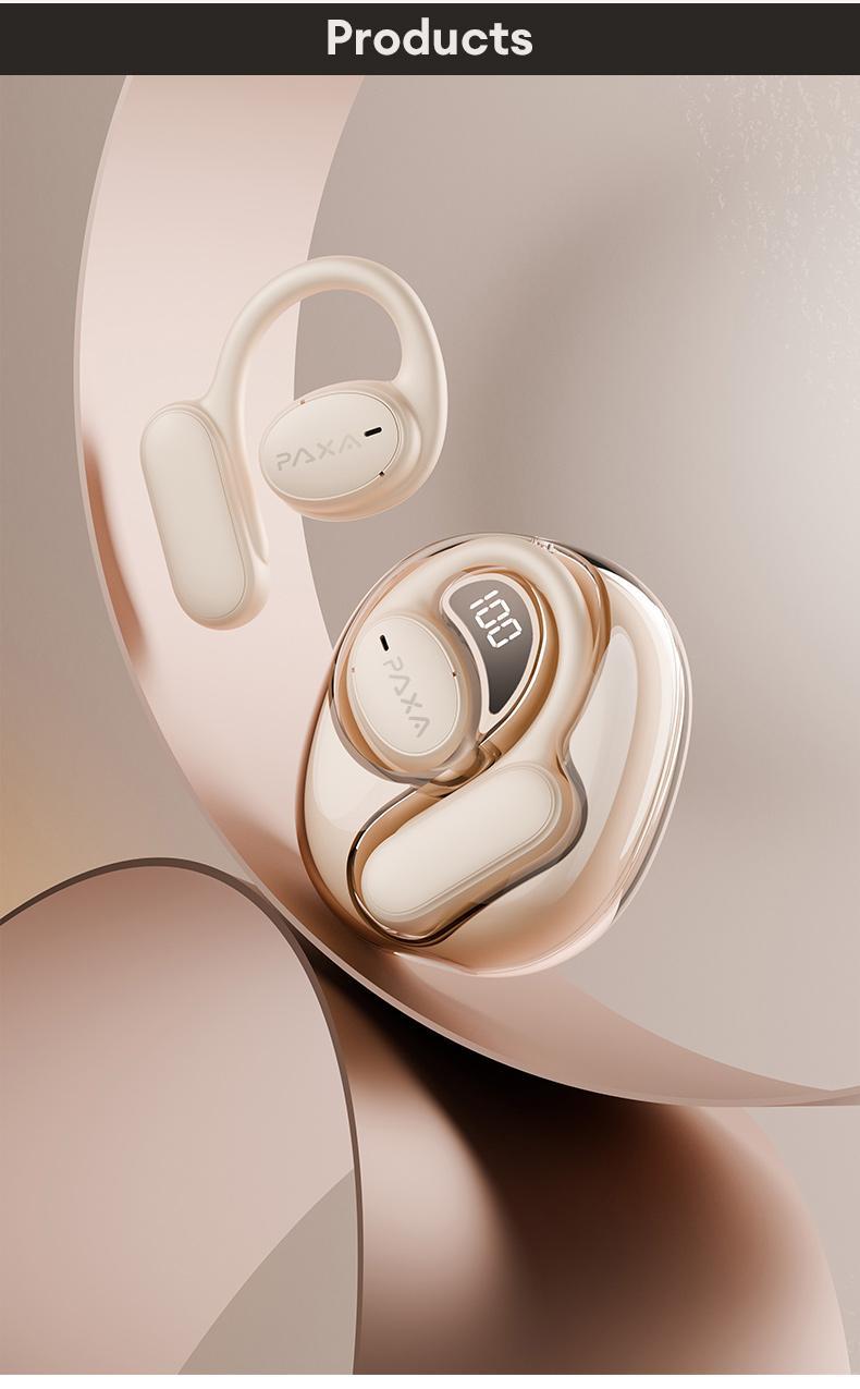 PAXA OpenAir 5 Wireless Earphones,Wireless Bluetooth 5.4 Earbuds High-Fidelity Robust Bass Sound Headphones, Breathable Open Ear Electronic Headset for Workout & Sports