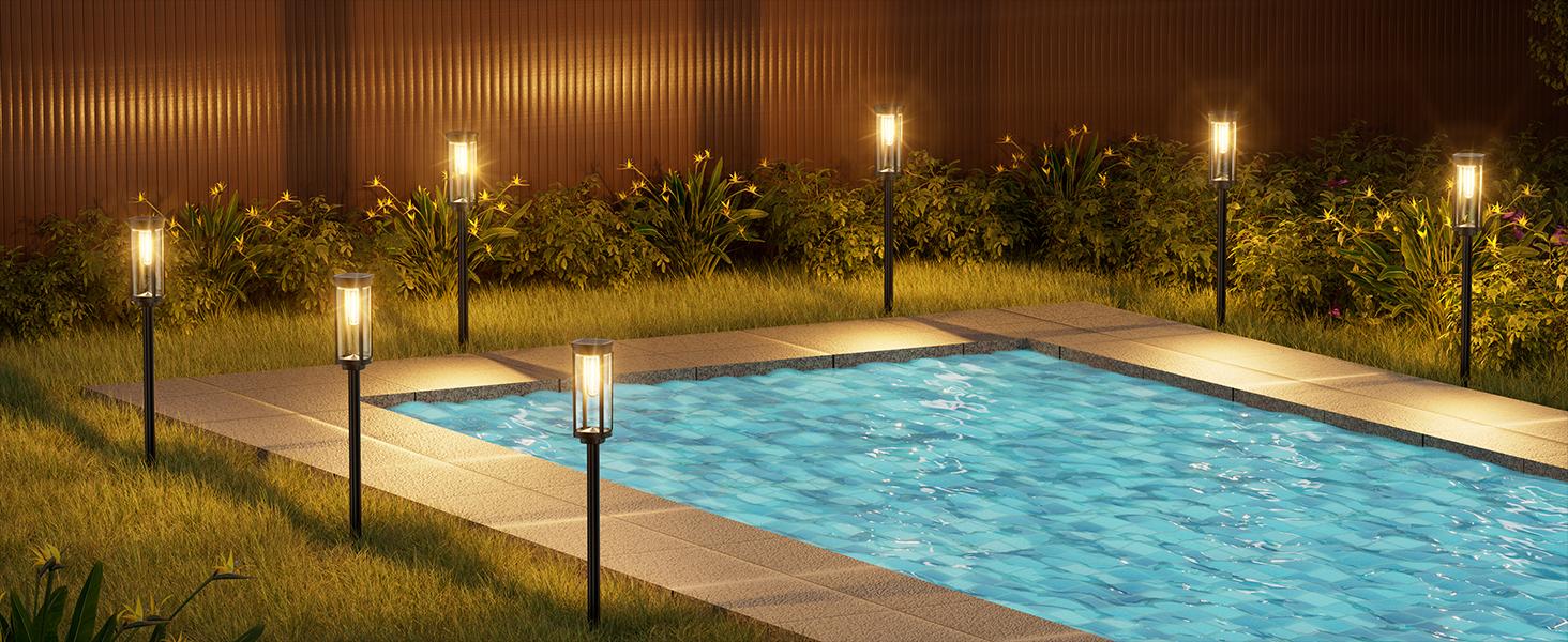 Elegant Solar Pathway Lights Modern Luxury | Auto On/Off & Waterproof | For Garden, Yard & Driveway,solar outdoor lights,Solar Floor Lamps Outdoor Lights,Decorative,Rechargeable,solar lights,lights,light