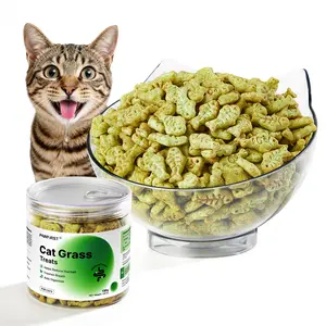 PawFirst Cat Treats, Cat Grass Hairball Control Biscuits – Low-Temperature Baked Natural Salmon Flavor, Indoor Kitten Training Snacks for Teeth Cleaning, XX oz