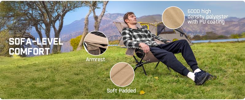 Fanttik Outdoor Zeta L8 Max Rocker Camping Chair, Multi-Angle Adjustable Camping Chair Supports 250 lbs, Portable & Lightweight, Comfort-Driven Design, High Strength Camping Chair