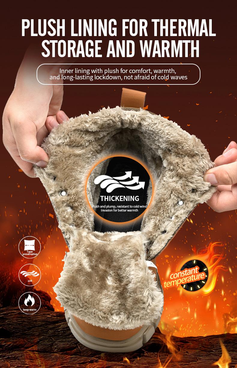 Rotating Buckle Shoelace Work Shoes Waterproof Wear-Resistant Warmth Insulated Anti-Puncture Anti-Smash Steel Toe Safety Shoes