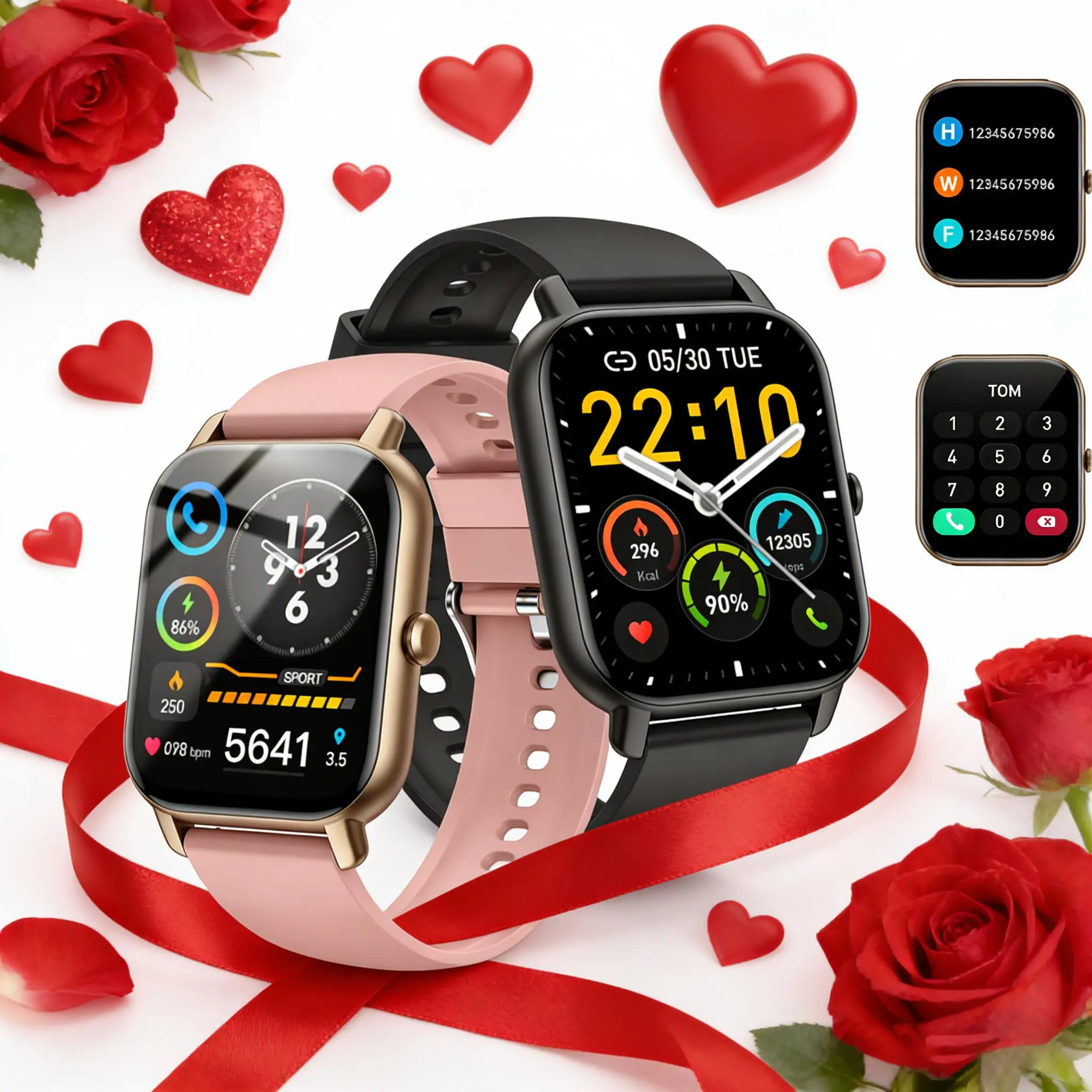 Ntaanoo 2026 P66 HD Smartwatch Wireless Call & Message Alert 110+ Sport ...