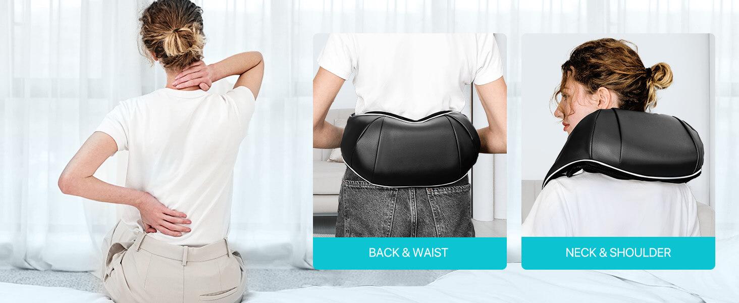 Alljoy Shiatsu Back and Neck Massager with Heat, Adjustable for Men, Women, Mom, Dad, Gift for Valentine's Day, Comfortable Neck Massage