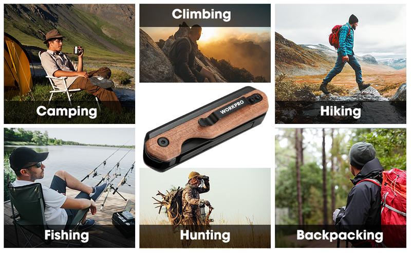 WORKPRO 2-in-1 Folding Knife/Utility Knife - Gifts for Dad, Quick-Change Box Cutter with Belt Clip and Liner Lock, Extra 10 SK5 Blades Included