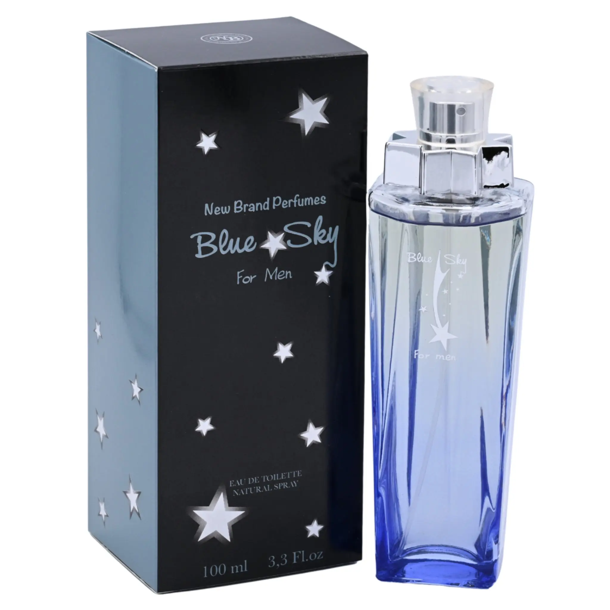 NEW Brand Blue Sky Eau de Toilette for Men, Fresh Aromatic Scent with Honey, Pineapple & Vanilla Notes, Long-Lasting Cologne Spray, 3.4 fl oz, Edc, Masculine Edt