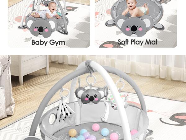 Dearlomum 4-in-1 Baby Play Mat Elephant Gym Tummy Time Mat for Floor Activity with 30 Balls & 5 Sensory Toys for Newborn Toddler Boy & Girl Gifts Playpen Cute Dearlomum 4-in-1 Baby Play Mat Elephant Gym Tummy Time Mat for Floor Activity with 30 Balls & 5 Sensory Toys for Newborn Toddler Boy & Girl Gifts Playpen Cute