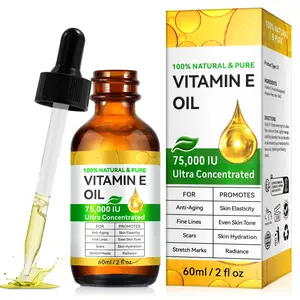 Vitamin E Oil 75,000 IU, Vitamin E Oil for Skin, Scars, Face & Full Body, Moisturize Dry Skin and Radiant Skin, Body Bath Oils