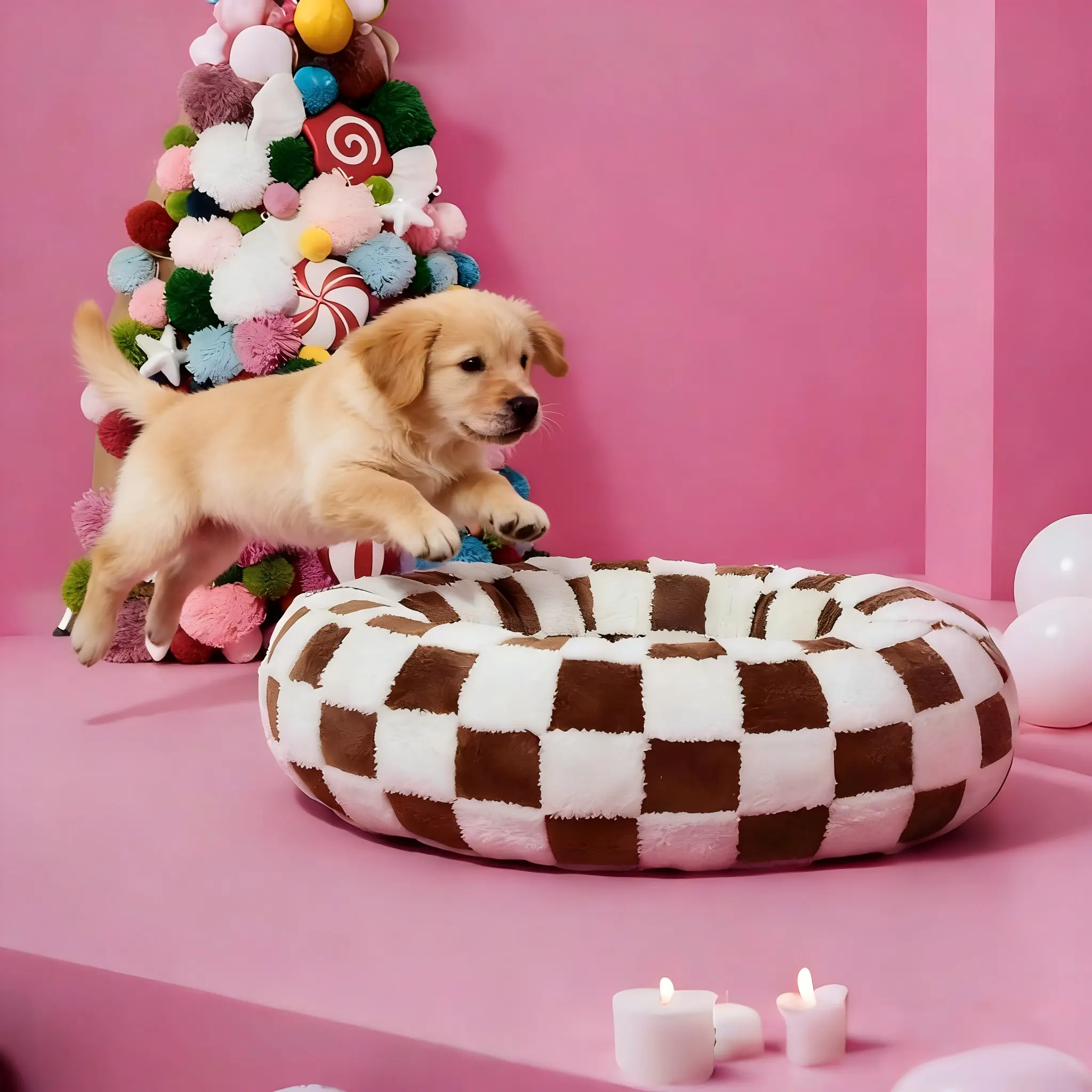 Warm & Cozy Donut Bed – A comfortable experience designed for cats and dogs of all sizes. Available in multiple sizes, made of polyester — a soft, cloud-like bed with calming benefits.