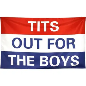 Tits Tots Out for the Boys Tapestry Funny Meme Banner 60x40in Cool Flags for College Dorm Room Guys Man Cave Frat Bedroom Cotton Decor Linen BlackTapestry Decor