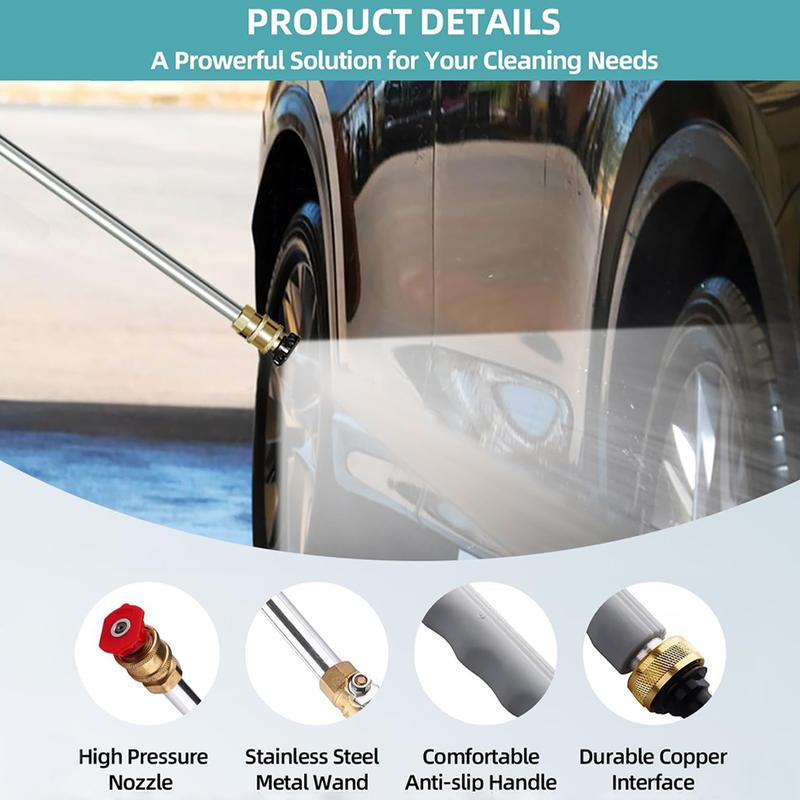 Jet Nozzle Power Washer for Garden Hose, Includes 2 High-Pressure Nozzles and Quick Connectors | Hydro Jet High Pressure Washer Tools Jet Nozzle Power Washer for Garden Hose, Includes 2 High-Pressure Nozzles and Quick Connectors | Hydro Jet High Pressure Washer Tools