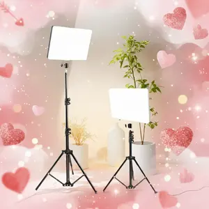 2-Pack Video Light Kit - Tri-Color Photography Lighting (2800-6500K) With 43" Adjustable Phone Holder - 10" Dimmable Ring Lights For Video Recording/Game Streaming/YouTube/March Madness/Spring Break - Content Creator Set / International Women's Day