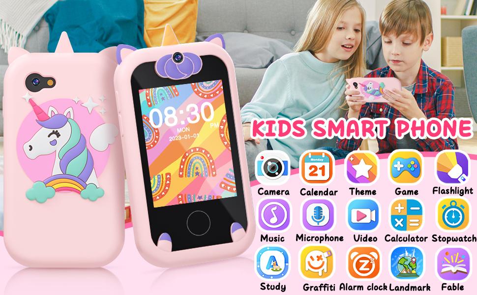 Dumb Phone for Kids, HD Touchscreen Dual Camera Phone for Kids, Educational Preschool Learning Toy, Back to School Gifts and Birthday for Boys Girls 3-9, MP3 Music Player, Games, with 8GB Memory Card Dumb Phone for Kids, HD Touchscreen Dual Camera Phone for Kids, Educational Preschool Learning Toy, Back to School Gifts and Birthday for Boys Girls 3-9, MP3 Music Player, Games, with 8GB Memory Card
