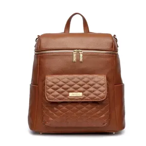 Signature Multifunctional Diaper Bag, Caramel Functional Backpack