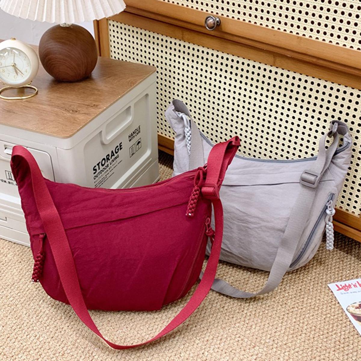 Dumpling Satchel for Women Men Lightweight Multi-Pocket Design Adjustable Strap Crossbody Bag for Daily Use