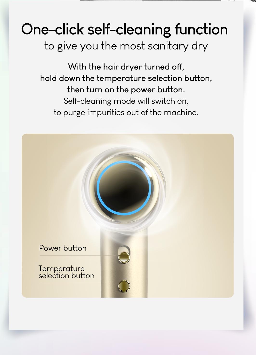 【Spring Glow Up】Tideway H11 High-Speed Hair Dryer, Intelligent Temperature Control w/ Hair & Scalp Care Plasma Ionic Technology & Self Cleaning Blower, No Static Electricity & Frizz, Perfect Present for Men Women Friend Family Gift