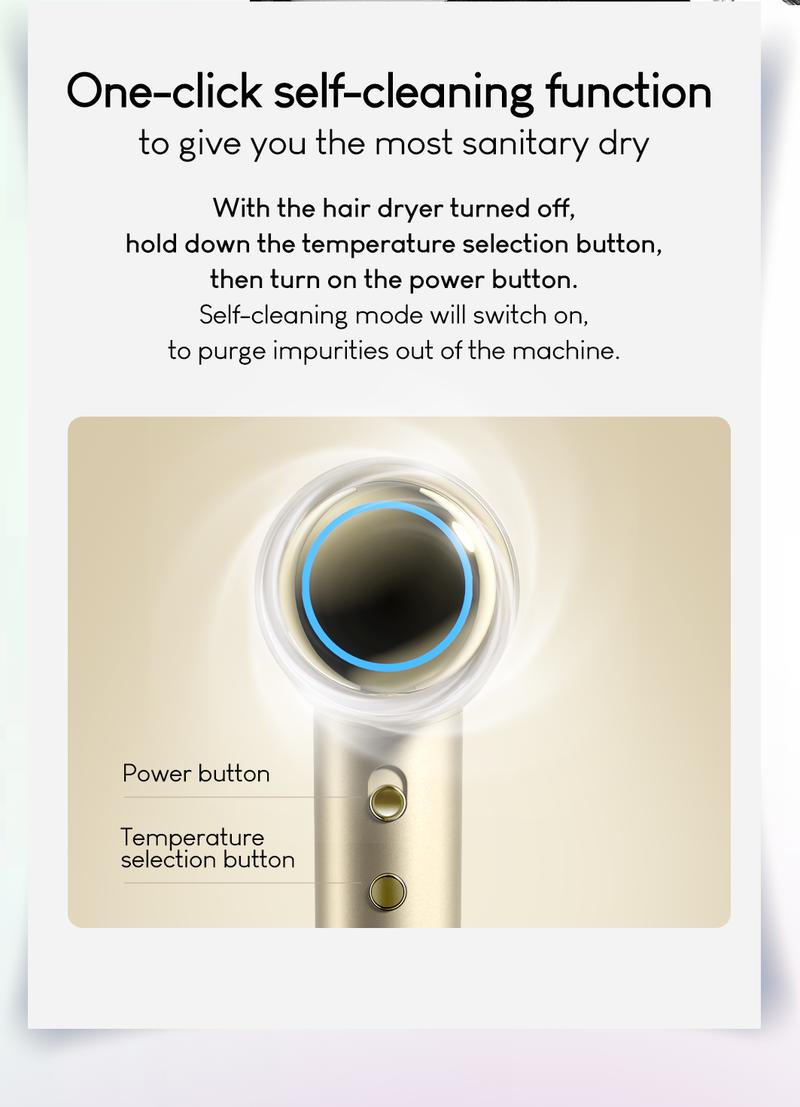 【Merry Christmas & Happy New Year】Tideway H11 High-Speed Hair Dryer, Intelligent Temperature Control w/ Hair & Scalp Care Plasma Ionic Technology & Self Cleaning Blower, No Static Electricity & Frizz, Perfect Present for Men Women Friend Family Gift