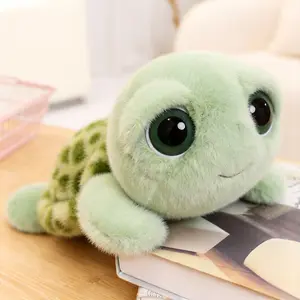 Cartoon Big-Eyed Turtle Plush Toy Soft Cute Children's Gift Fun Home Decor Adorable Green Turtle Doll for Kids Perfect for Room Decor and Playtime