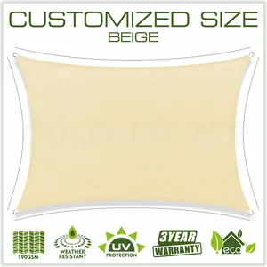 Colourtree Rectangle Sun Shade Sail Canopy - 190 GSM Mesh UV Block, Air & Water Permeable Commercial Heavy Duty Sun Shade with 3-Year Warranty