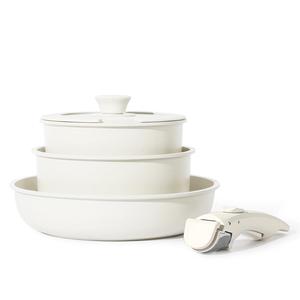 [Clearance] CAROTE 5pcs Detachable Handle Nonstick Cookware Set,Pots and Pans, Oven safe Frying Pan, Dishwasher Safe
