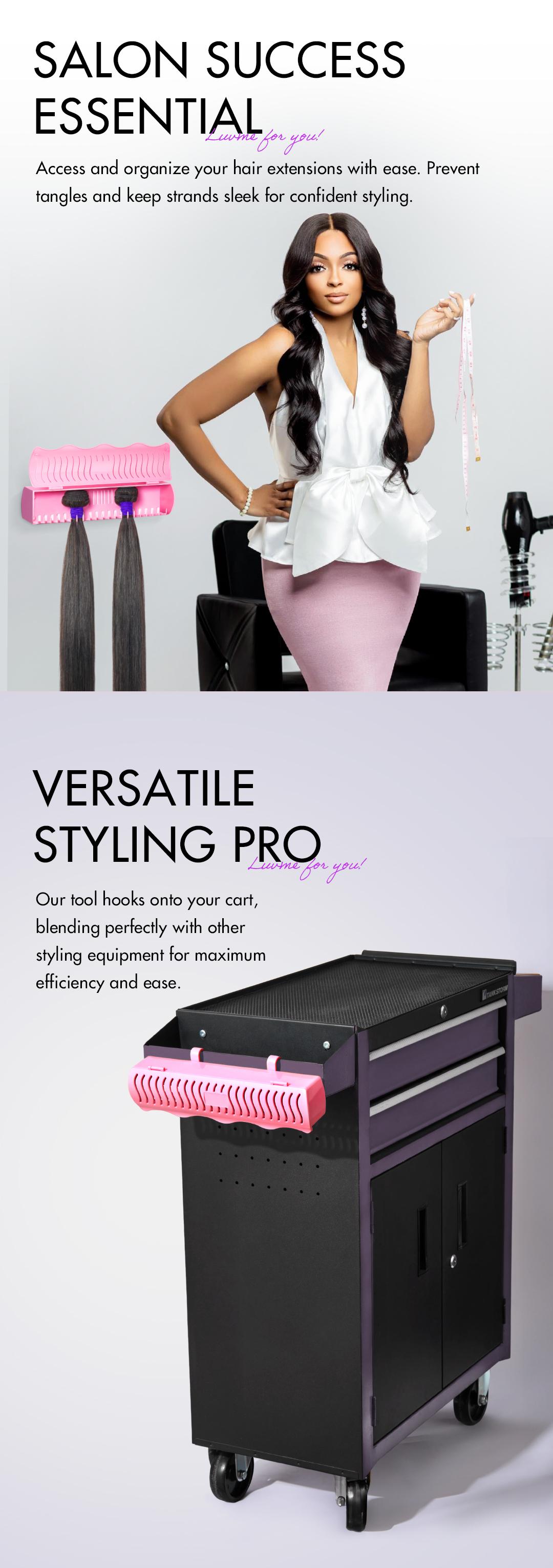 LUVME Hair Extension Holder and Hanger to Hold Clip-In,Tape-In,Bundles,Washing Coloring and Blow-Drying Haircare