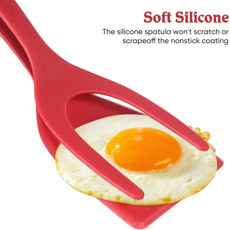 2-in-1 Silicone Turner and Spatula Tong – Egg Flipper, Versatile Kitchen Cooking Tool for Eggs, Pancakes, French Toast & Omelets- Kitchen Utensils 2-in-1 Silicone Turner and Spatula Tong – Egg Flipper, Versatile Kitchen Cooking Tool for Eggs, Pancakes, French Toast & Omelets- Kitchen Utensils