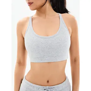 Plush Fleece Bralette - Heather Grey Solid Textured Bra Top