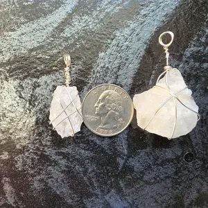 Raw Clear Quartz Pendant - Sterling Silver [Hand Wrapped]