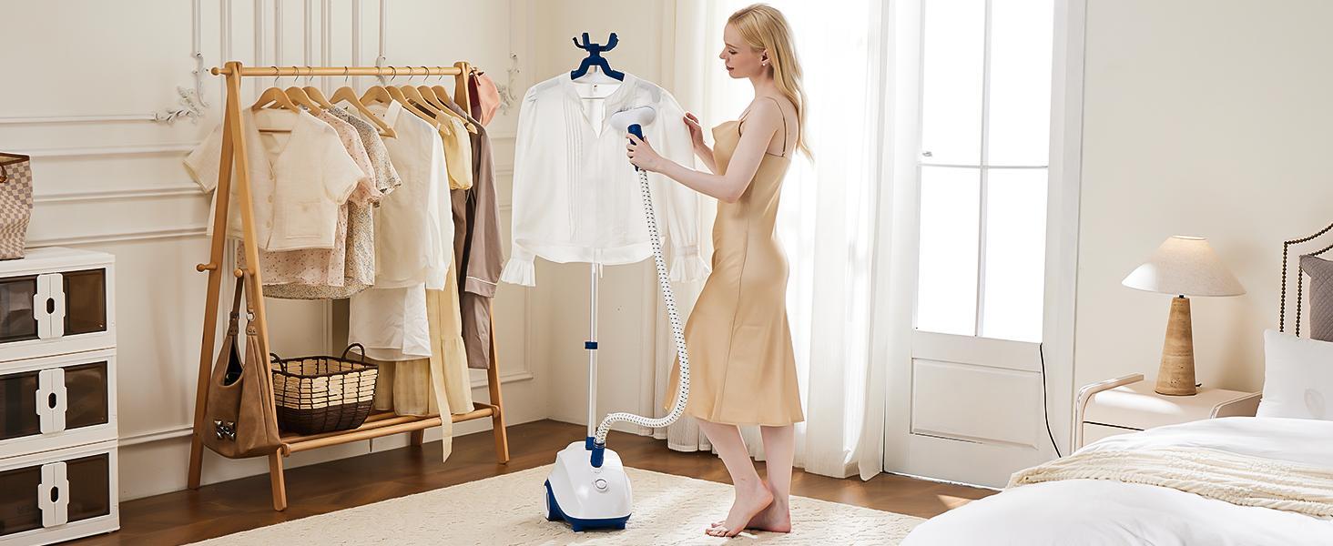Standing Garment Steamer, 1500W Powerful Steamer for Clothes, 1.7L Water Tank for 55 Min Continuous Steaming, Professional Wrinkle Remover Heats Standing Garment Steamer, 1500W Powerful Steamer for Clothes, 1.7L Water Tank for 55 Min Continuous Steaming, Professional Wrinkle Remover Heats