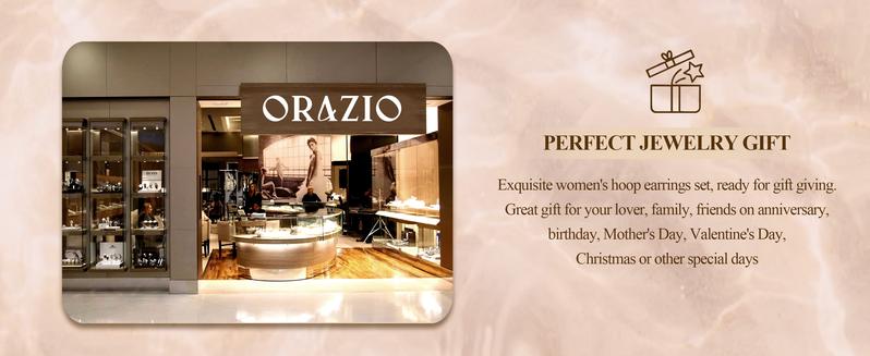 ORAZIO 4 Pairs Stainless Steel Hoop Earrings Set 10MM-20MM Cute Huggie Earrings for Women Hypoallergenic Jewelry Casual Trendy Fashion Earrings