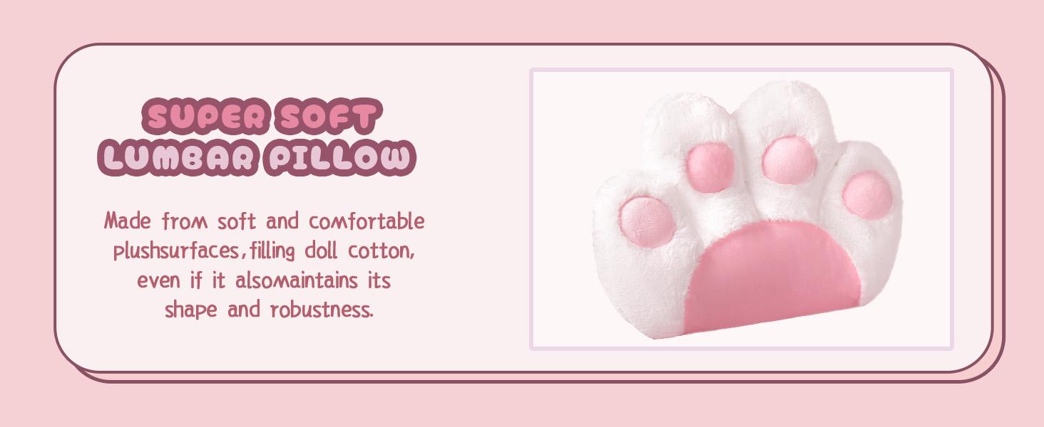 PUKAMI Pink Gaming Chair with Cute Cat Ears and Cat Paw Cushion Pillow,Ergonomic Gaming Chair for Teen with Footrest and Headrest Pillow,Pink Reclining Game Chair for Girl