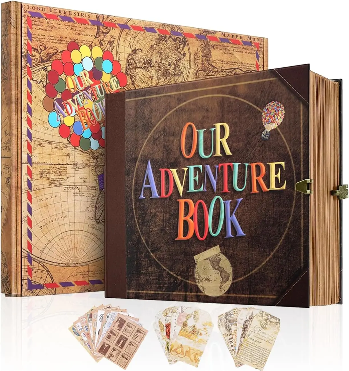 Our Adventure Book Retro Embossed Scrapbook - 146-Page 8.9x7.7in Photo Memory Book, Home Decor, Anniversary Gift for Him, Birthday Gifts for BF, Scrapbook Album, Gifts For Him