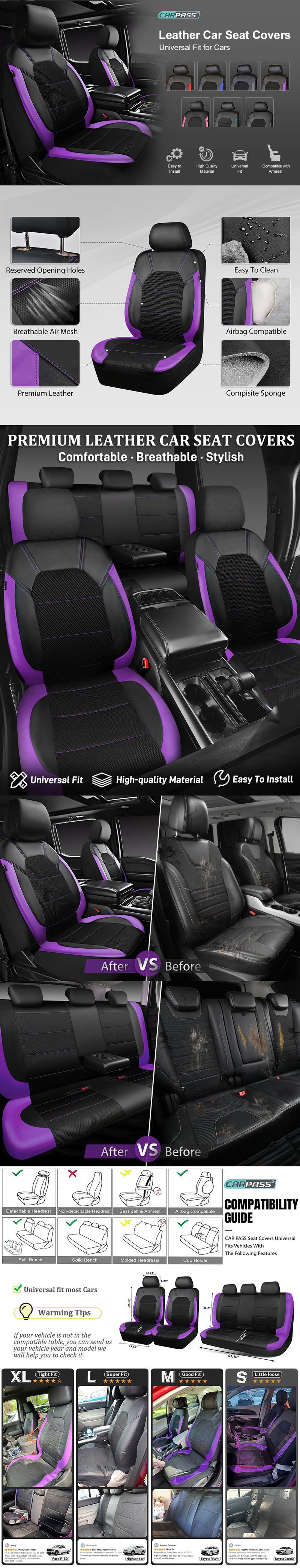 CAR PASS 5 seats NEW Leather and 3D Air Mesh Universal Fit Car Seat Covers, for Sedans,Trucks,Suvs,Airbag Compatible,Zipper Design CAR PASS 5 seats NEW Leather and 3D Air Mesh Universal Fit Car Seat Covers, for Sedans,Trucks,Suvs,Airbag Compatible,Zipper Design
