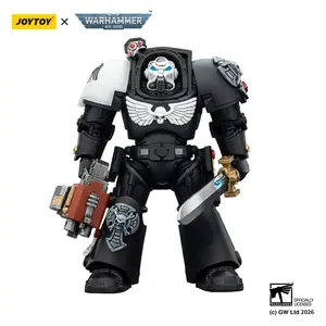 JOYTOY  Warhammer  40k  1/18  Action Figure Raven Guard Terminator 1 with Power Sword and Storm Bolter JT03240,summervibes