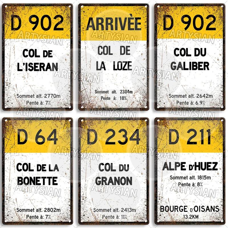 Support customization based on provided images Tour de France Cycling Metal Sign Landmark Plaque ALPE d'HUEZ Col D'Aubisque Col du Granon Peyresourde d'IZOARD l'ISERAN BONETTE