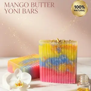 PACK OF 2 Natural Feminine Hygiene Soap bars infused with all natural healing herbs and ingredients. Viral pretty soap bars