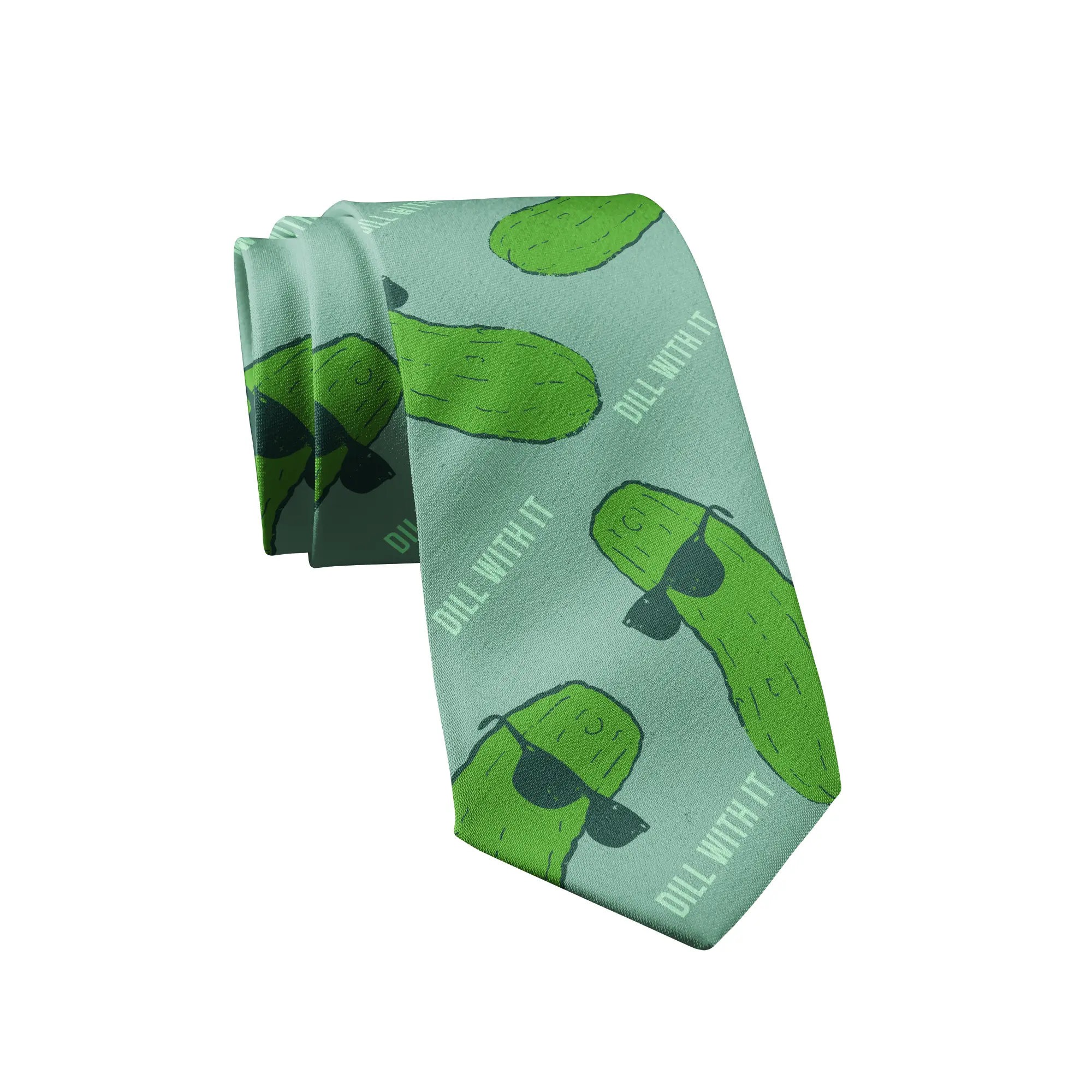 Dill With it Necktie Funny Neckties for Men Pickle Tie Mens Novelty Neckties Funny Ties
