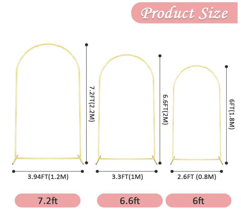 Gold Arch Backdrop Stand for Party - 120cm/80cm Metal Balloon Arch Stand for Ceremony Wedding Birthday Bridal Baby Shower Decoration Versatile Stylish Durable