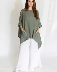 Linen Side Slit Tunic S-3XL Linen Side Slit Tunic S-3XL