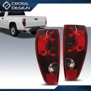 CROSSDESIGN Fit For 04-12 Chevy Colorado/GMC Canyon Pair Red Clear Rear Brake Tail Lights