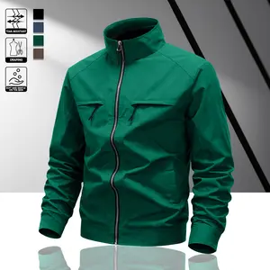 Men's lightweight windproof jacket, stand-up collar design, multi-color optional, pocket chest zipper design, light outdoor, perfect spring and autumn stacking for urban travel and travel, comfortable daily windproof design jacket