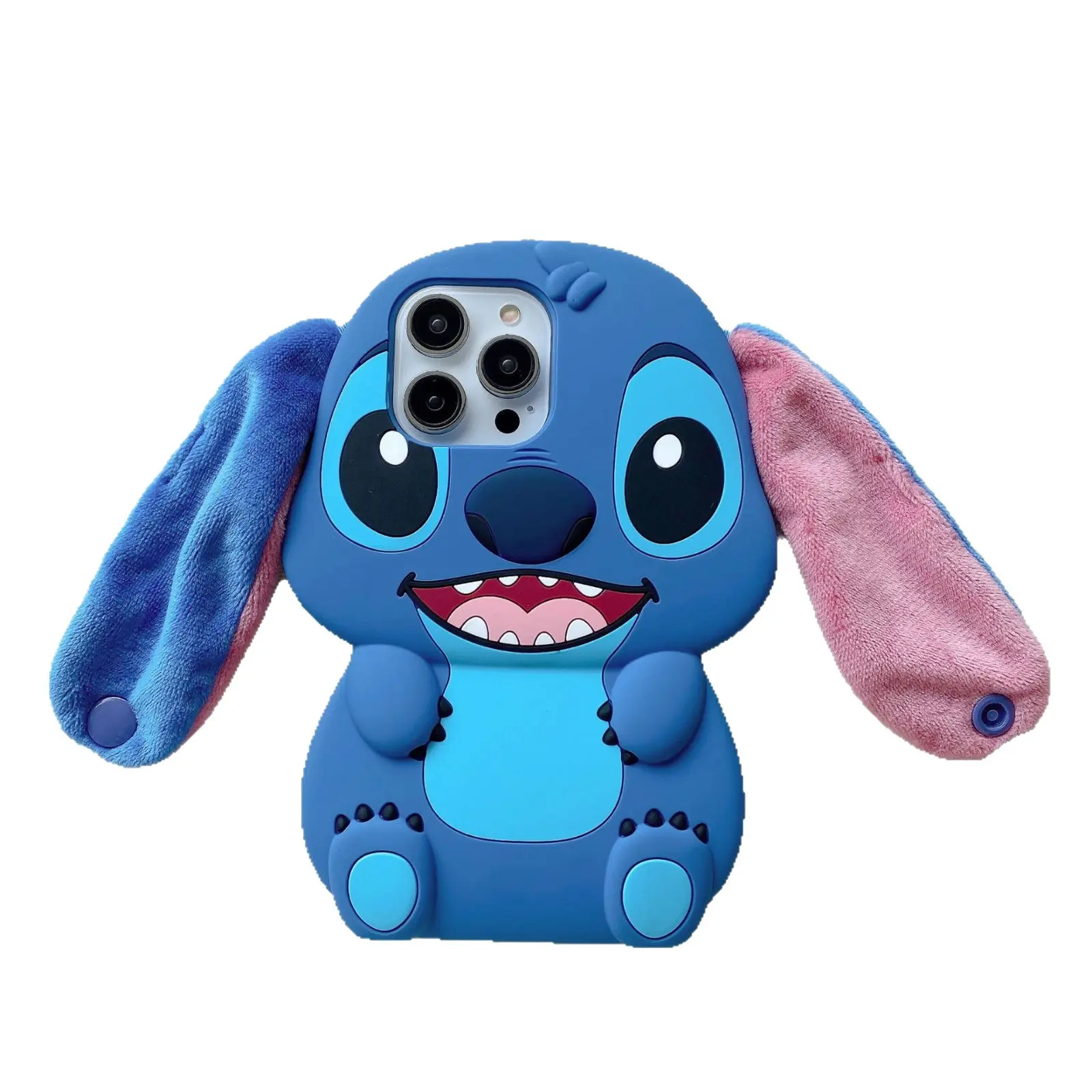 Disney Lilo & Stitch Plush Fabric Earbud Case - Portable Stylish Wireless Headphone Cover with Carry Handle, Cute Audio Accessory, Headphone Covers