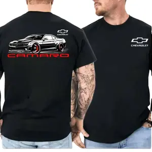 Chevrolet Camaro Line Art T-Shirt – Car Graphic Back Print Tee, Chevy Performance Shirt, Unisex Cotton Streetwear Top Gift for Car Guys & Camaro Fans