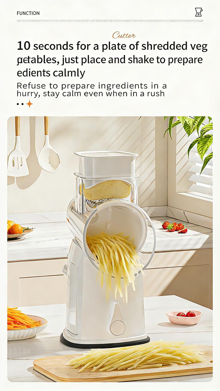 Hiatuses Effortless Meal Prep Pro  5-Blade Vegetable Chopper with Strong Suction Base & Built-In Storage. Chop, Slice, Dice for Salads, Stir-Fry in Seconds Vegetable Chopper with 5 Blades Strong Suction Cup Base  Stir-Fries Coleslaw Meal Prepping