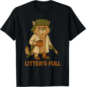 Cotton Graphic Tees Streetwear Litter’s Full Funny Cat Lovers Christmas Xmas T-Shirt