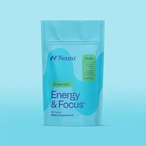 Neuro Energy Caffeine Gum/Mints for Energy & Focus (90 Pieces) - Sugar-Free with L-theanine, Caffeine, Vitamin B12 & Vitamin B6 - Spearmint Flavor