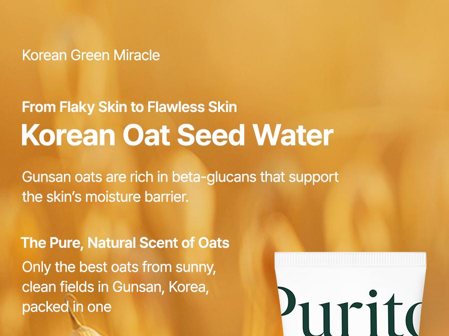 [Purito Official] Oat Exfoliating Facial Polish Cleanser l Oat Seed Water Hydration & Soothing, Lightweight, Non-Sticky FA Safe Moisturizer for Sensitive Skin, Non-Comedogenic, Fragrance-Free l Korean Skincare