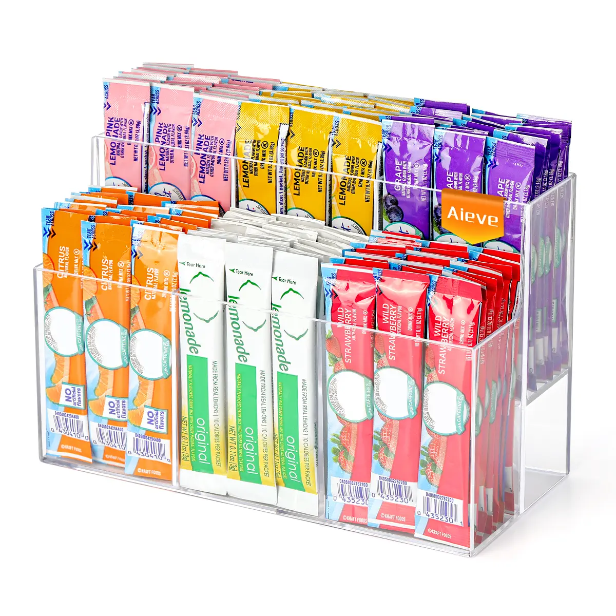 AIEVE Drink Packet Organizer, 2-Tier Water Flavor Packet Holder for Pantry Storage, Acrylic Drink Mix Organizer Hydration Powdered Mixes Holder Container for Cabinet Kitchen Storage.mid year sale/deals for you/restock#dealsforyoudays