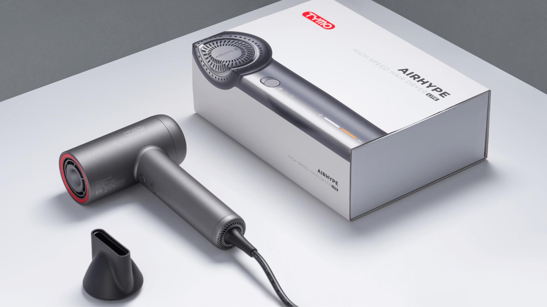 TYMO AIRHYPE LITE - SILVER High Speed Hair Dryer diffuser curly